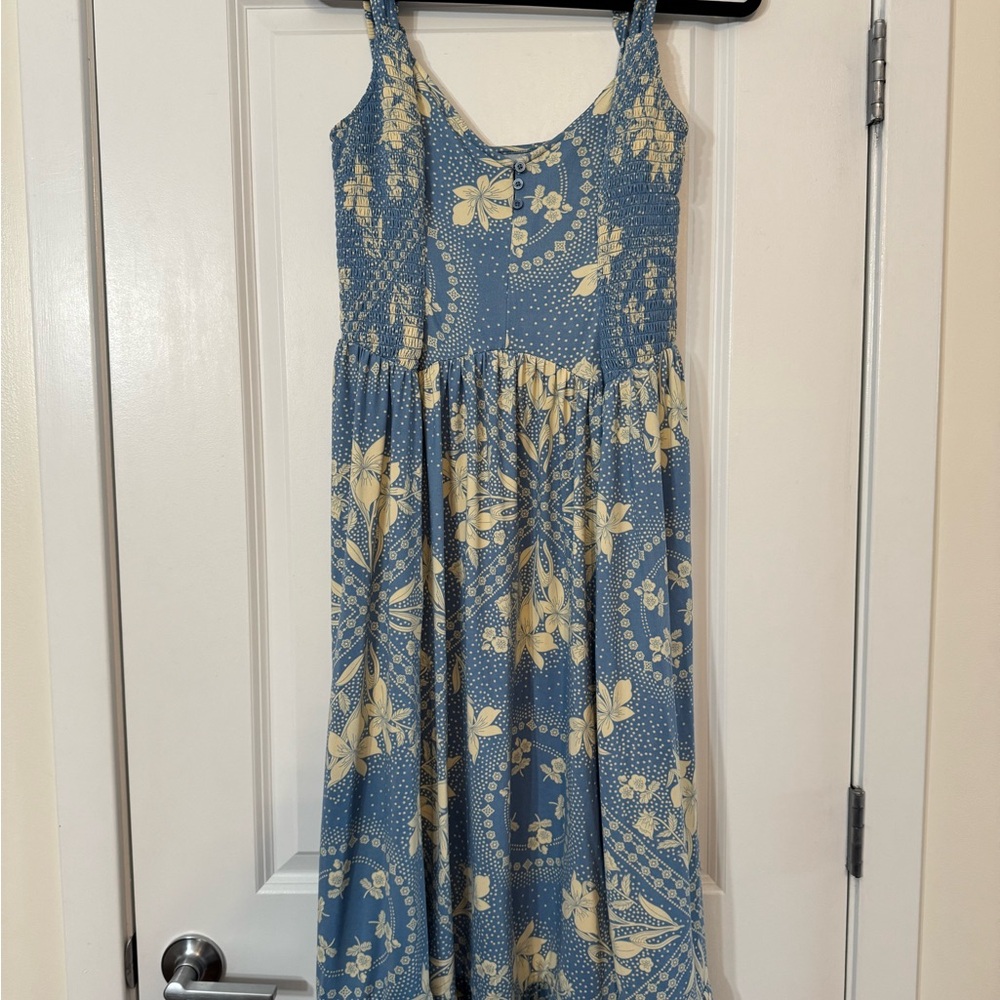 Urban Outfitters Blue and Cream Floral Dress